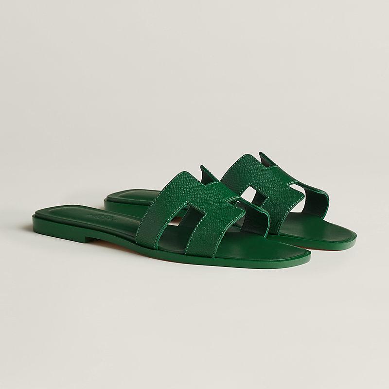 Giày Hermes Oran Sandal Nữ Xanh Lá Đậm